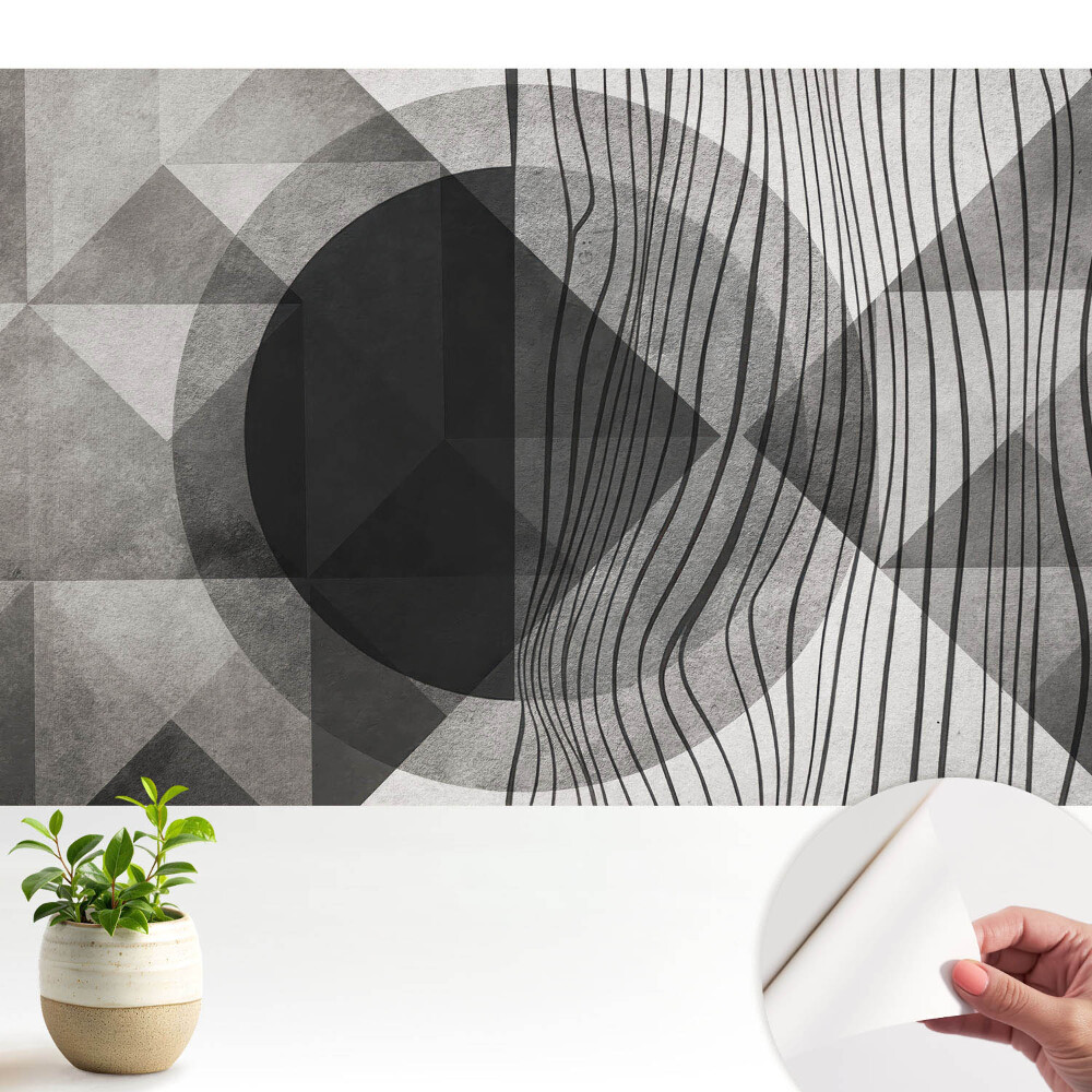 Tapeta Stylové geometrické vzory v odstínech šedé