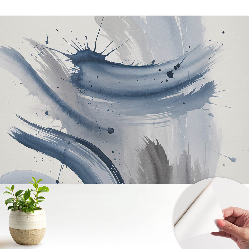 Tapeta na zeď Modré abstraktní tahy štětcem