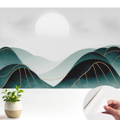 Tapeta Moderní krajina se zelenými kopci.