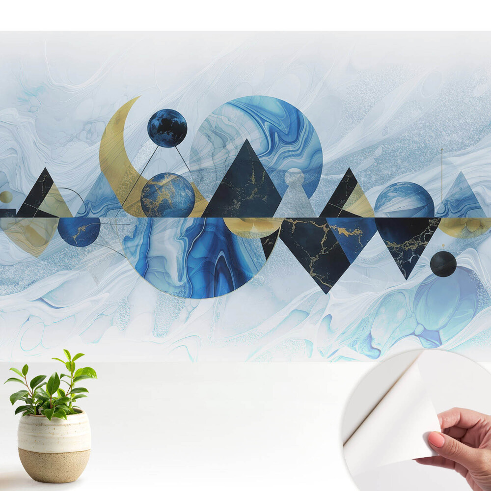 Tapeta na zeď Geometrické tvary v odstínech modré