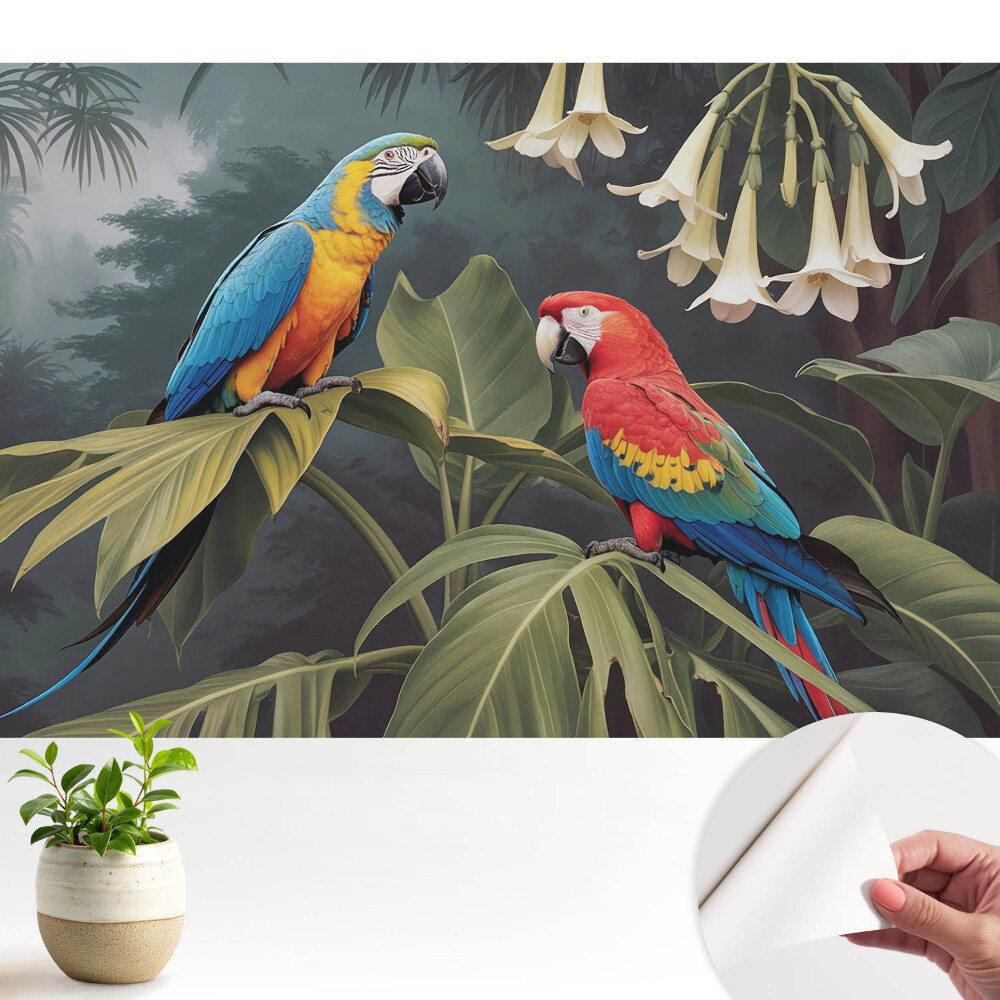 Tapeta Tropické papoušky, exotické barvy