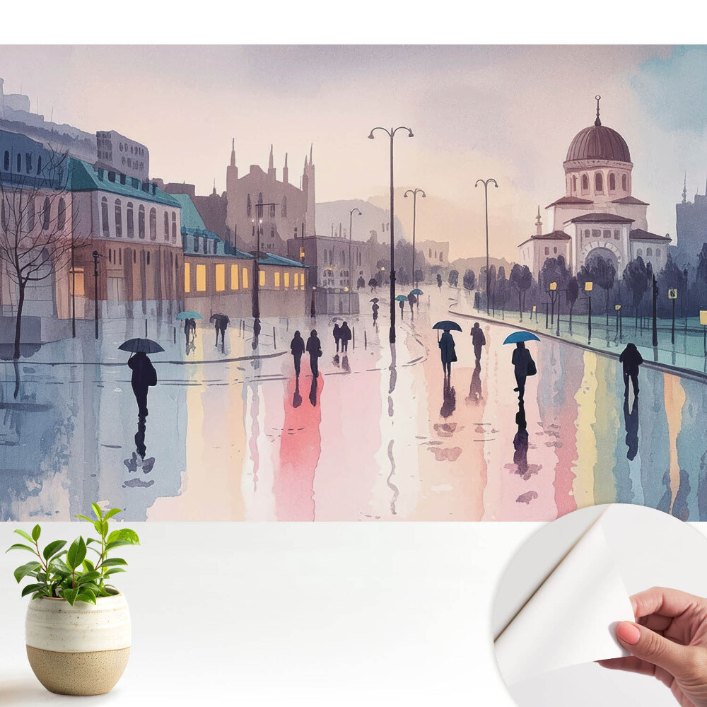 Tapeta na zeď Městská ulice po dešti