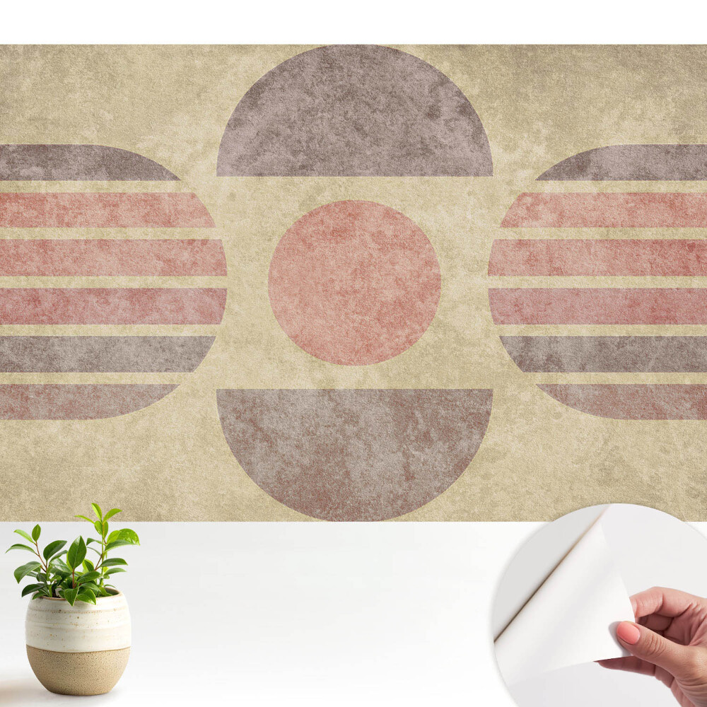 Tapeta do obyvaku Retro geometrický vzor v pastelových barvách