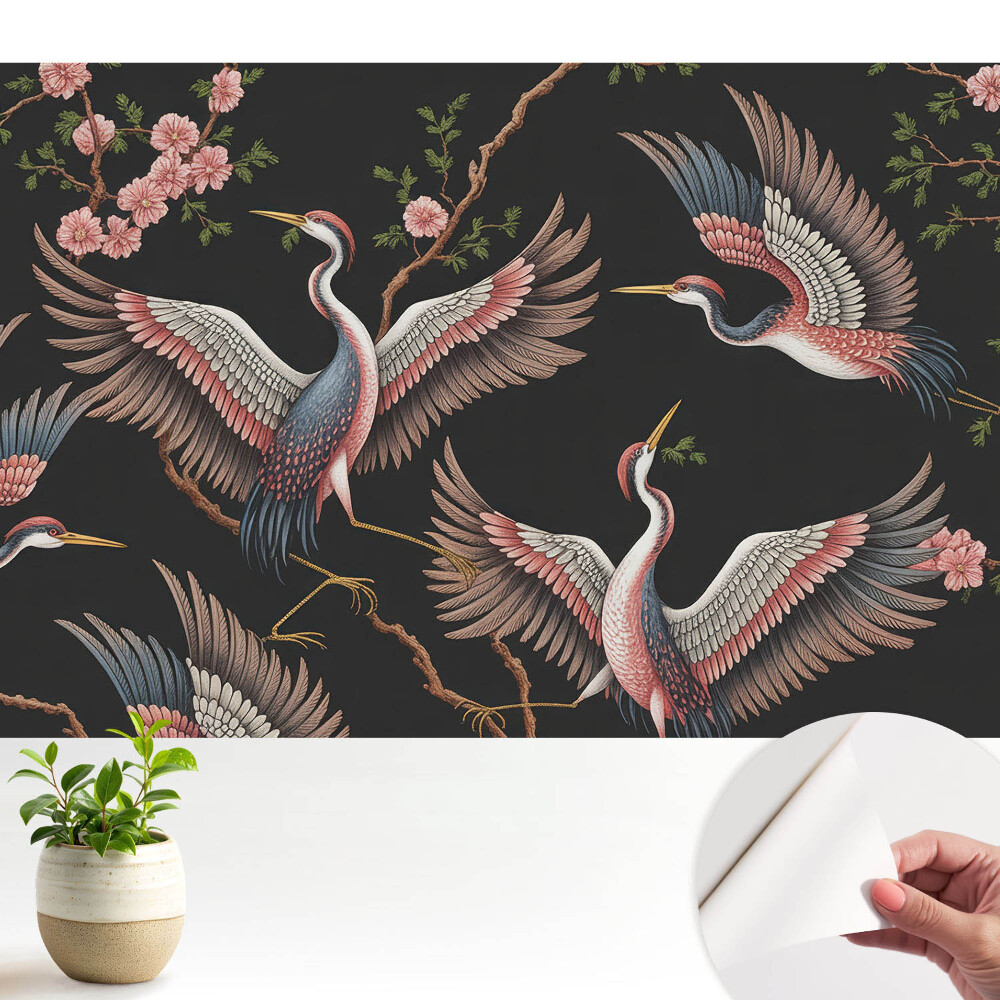 Tapeta Ptáci a květiny na pozadí přírody