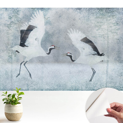 Tapeta Elegantní jeřábi v delikátním prostředí