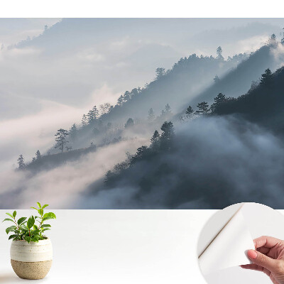 Tapeta Zatažená krajina hor a stromů