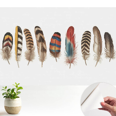 Tapeta Barevné peří s jedinečným boho vzorem