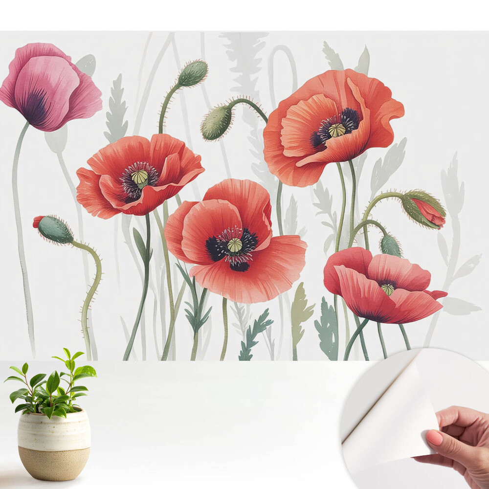 Tapeta Klasické botanické máky.