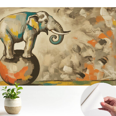 Tapeta do obyvaku Barevný slon na míči