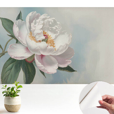 Tapeta Pivoňka na modrém pozadí