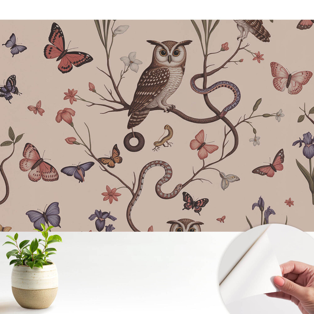 Tapeta Přírodní idylka motýlů a květin