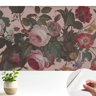 Tapeta Květiny a motýli, harmonie přírody