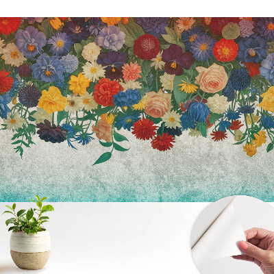 Tapeta do obýváku s květinovým rustikálním motivem