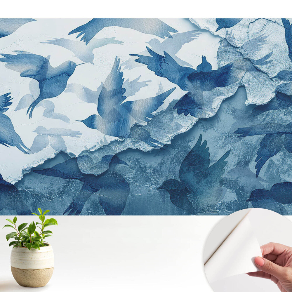 Tapeta do obyvaku Abstraktní modré ptáky