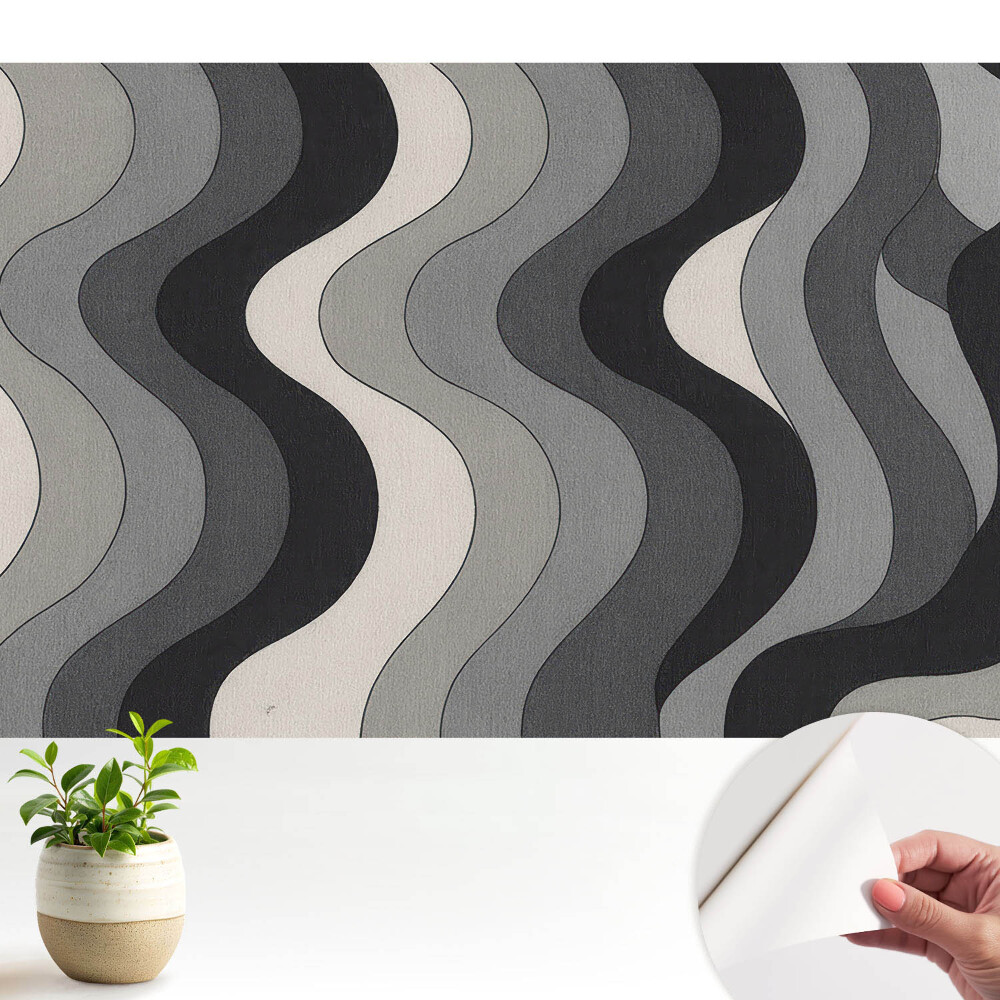 Tapeta Moderní vlnitý vzor v odstínech šedé