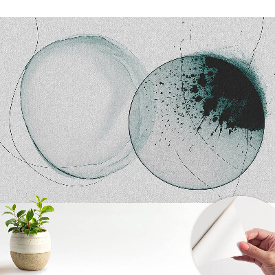 Tapeta do obyvaku Kulaté tvary v zelené barvě