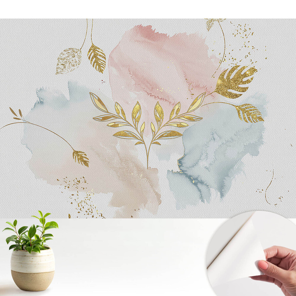 Tapeta Pastelové listy jemnost elegance