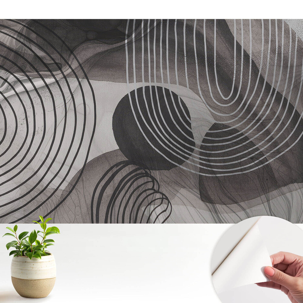 Tapeta Geometrické kontrastní čáry šedé