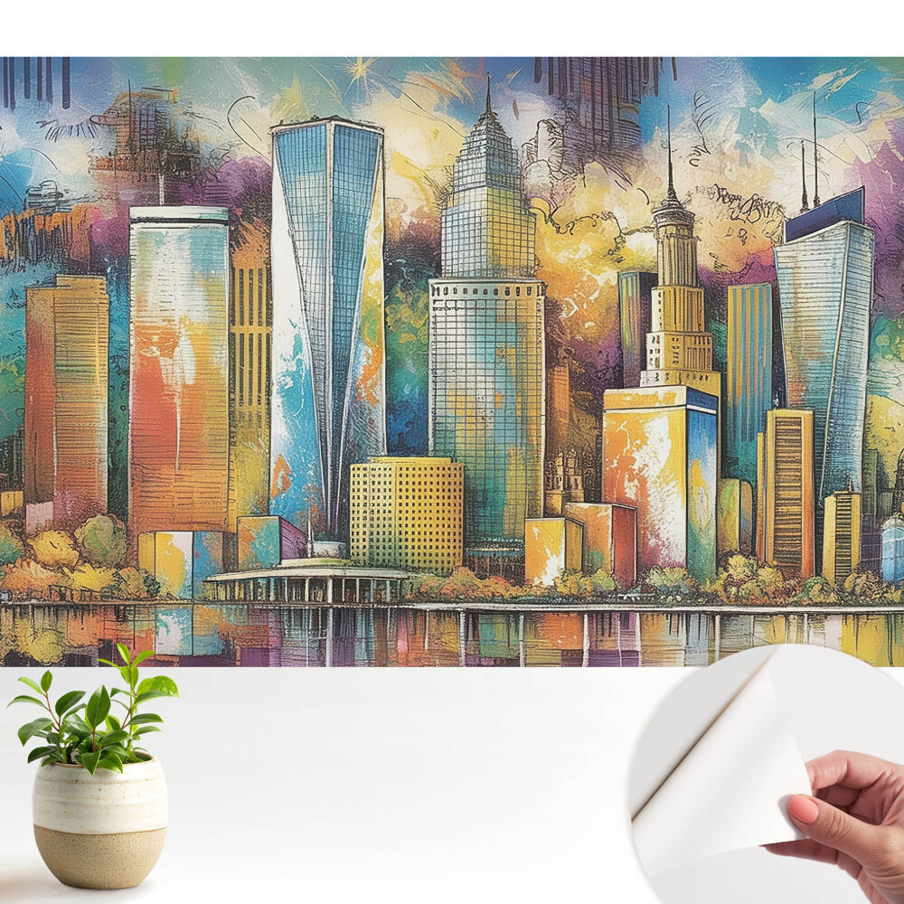 Tapeta do obyvaku Barevné mrakodrapy města energie