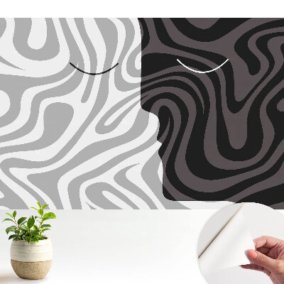 Tapeta s kontrastním abstraktním vzorem obličeje