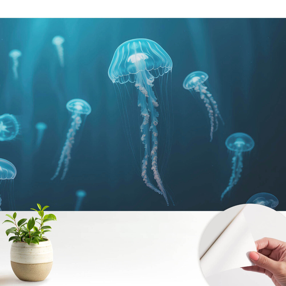 Tapeta Modrá medúza hluboko v oceánu