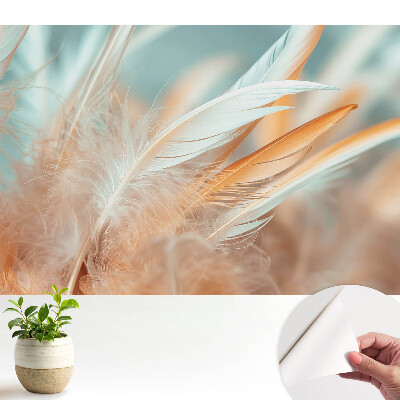 Tapeta do obývacího pokoje s motivem pastelového peří