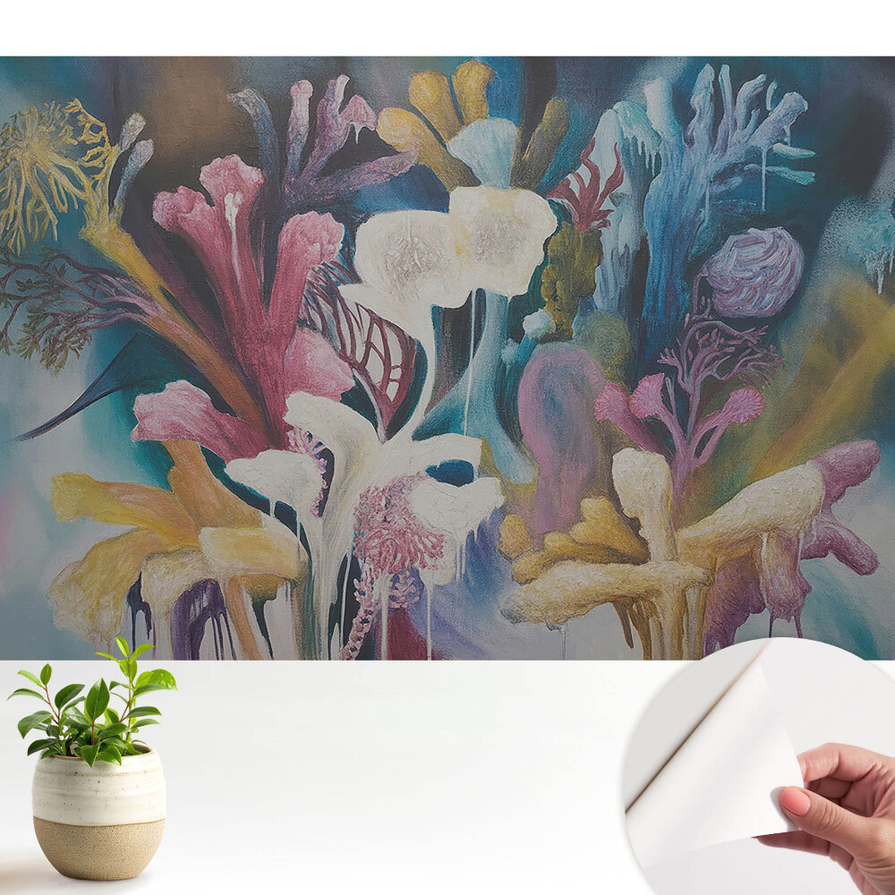 Tapeta na zeď Abstraktní květiny barevná krajina