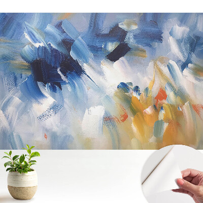 Tapeta na zeď s abstraktním motivem barevných tahů štětcem