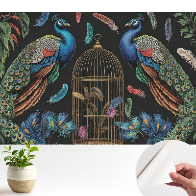 Tapeta na zeď Pávi a vintage klec