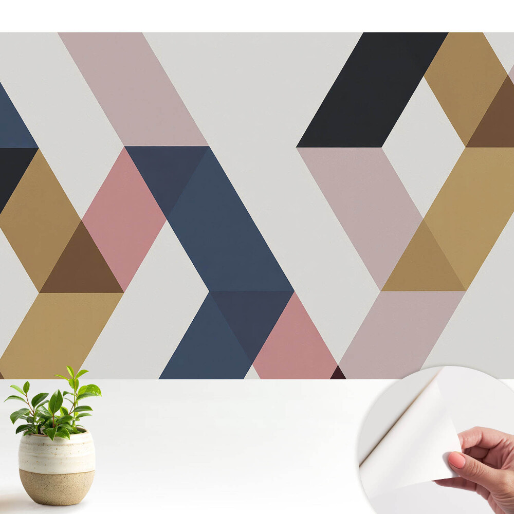 Tapeta Geometrické obrazce v jemných pastelových barvách