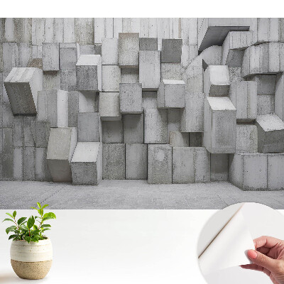 Tapeta do obývacího pokoje s motivem betonových průmyslových kvádrů