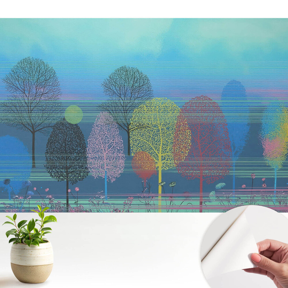 Tapeta Barevné stromy proti obloze