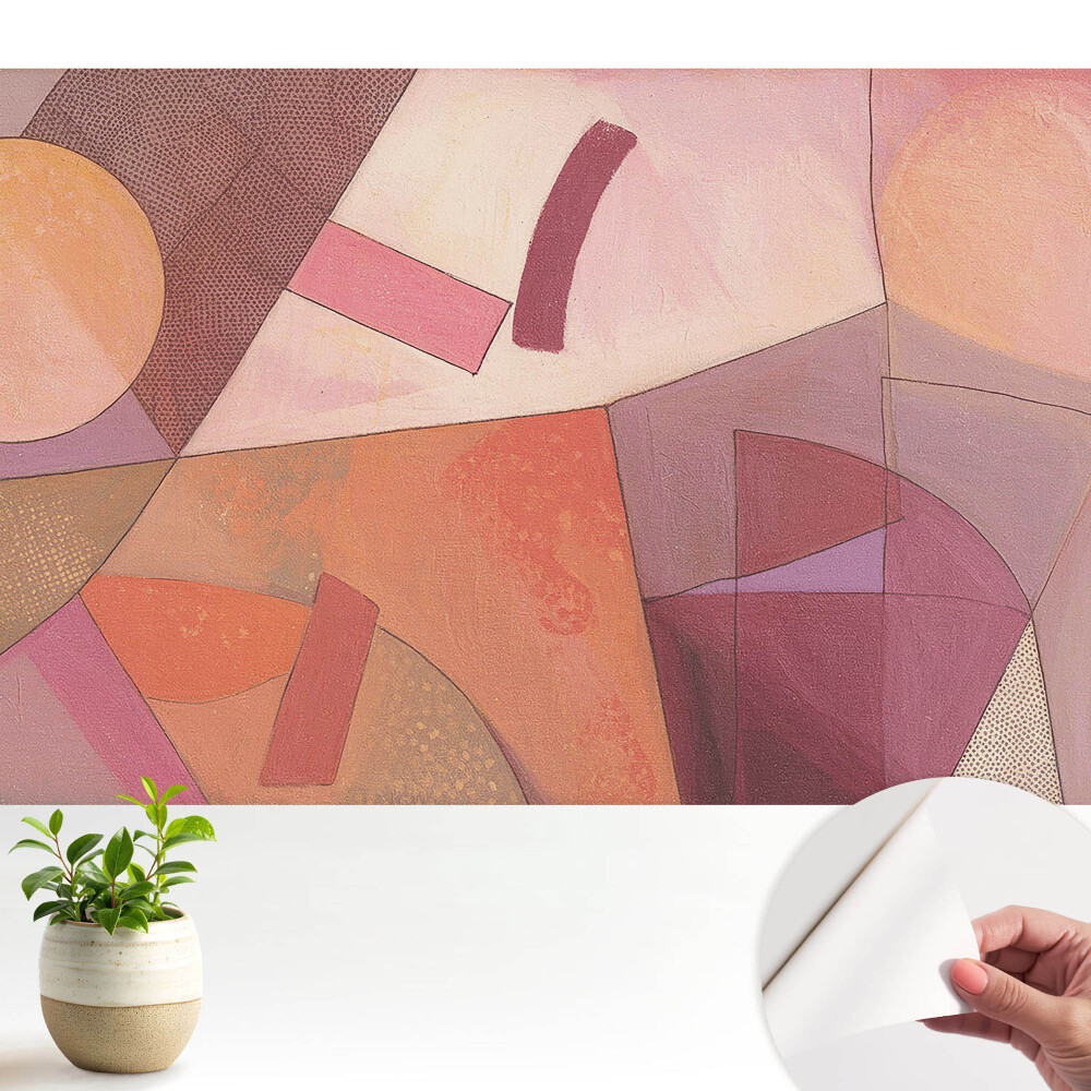 Tapeta do obyvaku Abstraktní geometrické tvary v teplých barvách