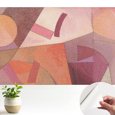 Tapeta do obyvaku Abstraktní geometrické tvary v teplých barvách