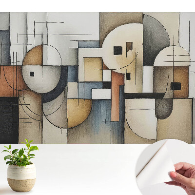 Tapeta s abstraktními geometrickými tvary do obývacího pokoje