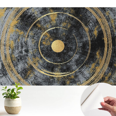 Tapeta do obývacího pokoje se strukturálními kruhy v kontrastním provedení