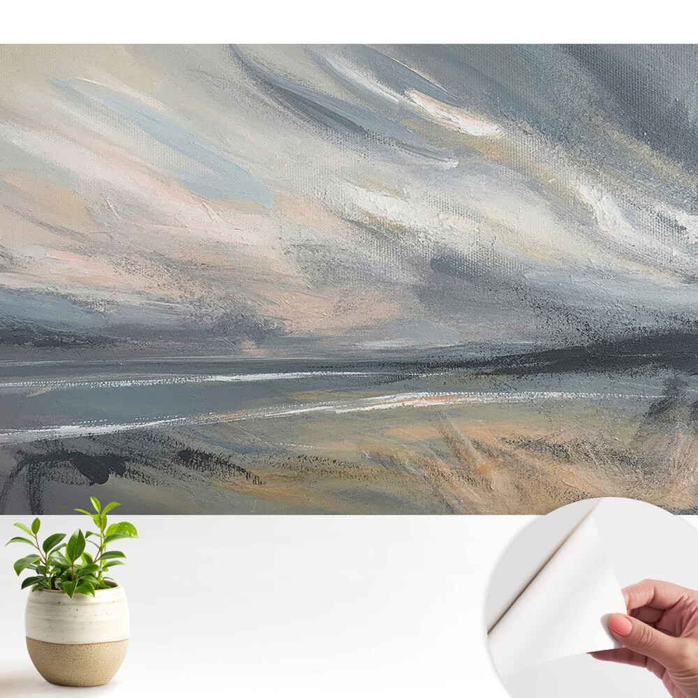 Tapeta Abstraktní krajina v dynamických odstínech šedé