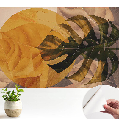 Tapeta s motivem listů v teplých tónech