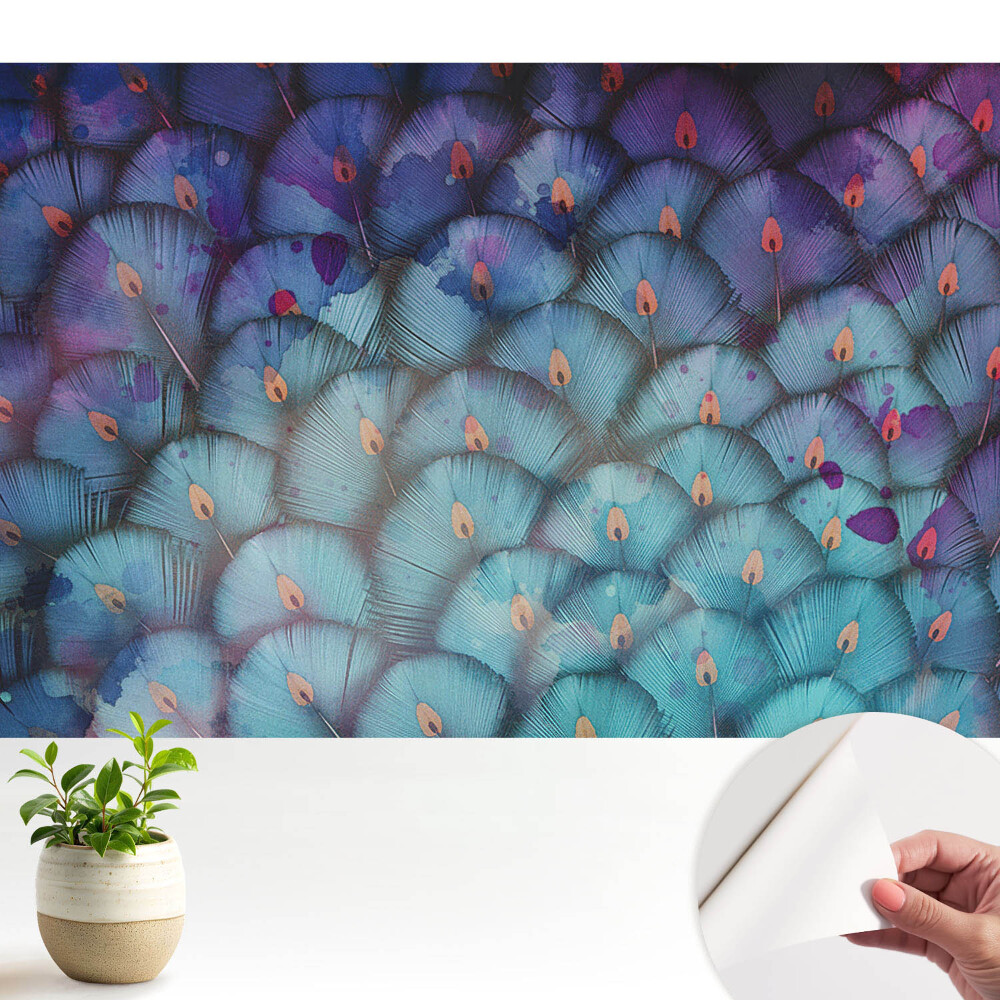 Tapeta na zeď Abstraktní peří vějíře v odstínech modré