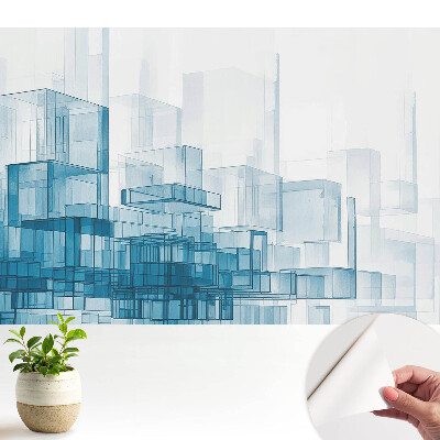 Tapeta Prostorové modré kostky modernity