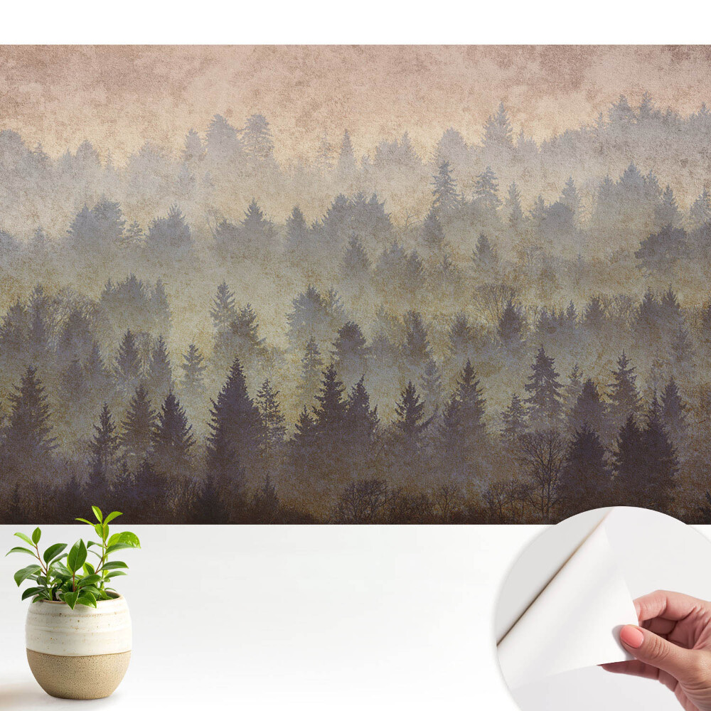 Tapeta do obyvaku Atmosférické lesy zahalené v mlze