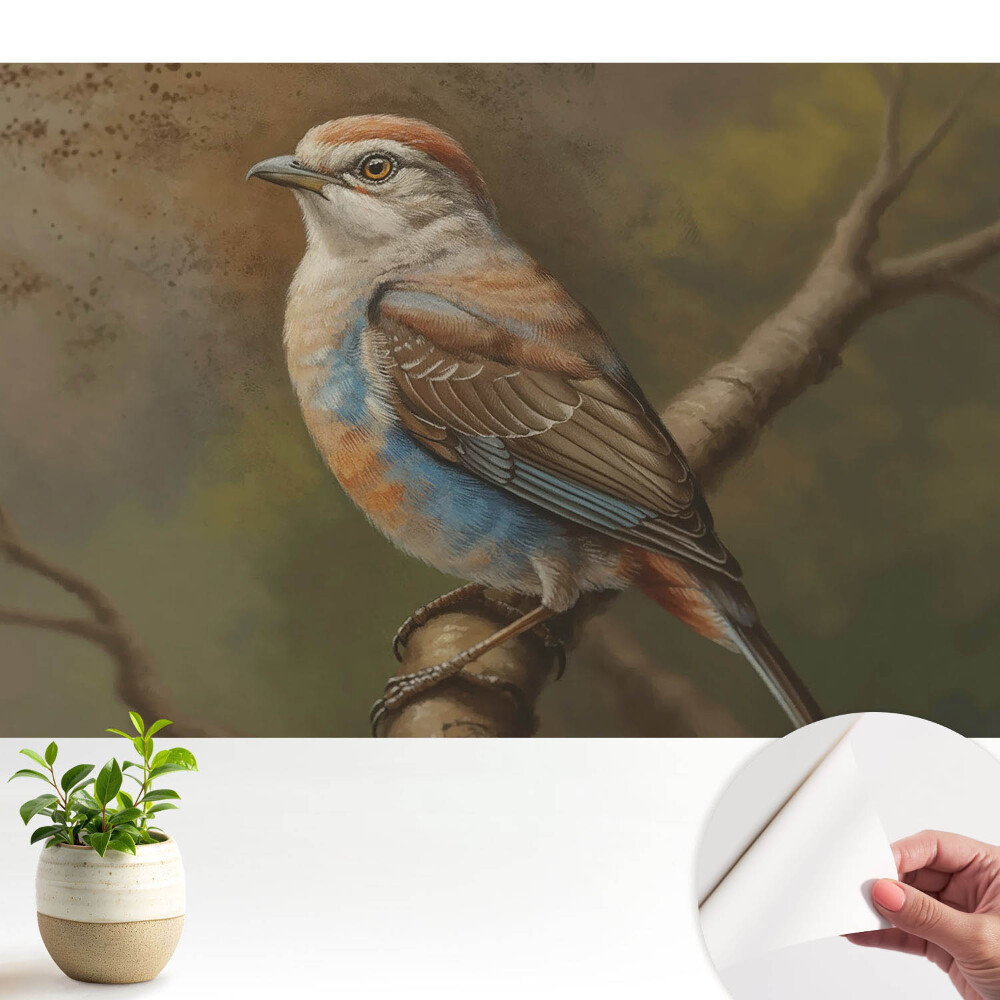 Tapeta Realistický pták na větvi