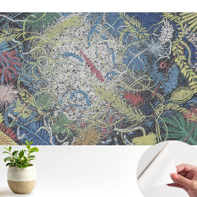 Tapeta do obývacího pokoje s abstraktními listy plnými energie