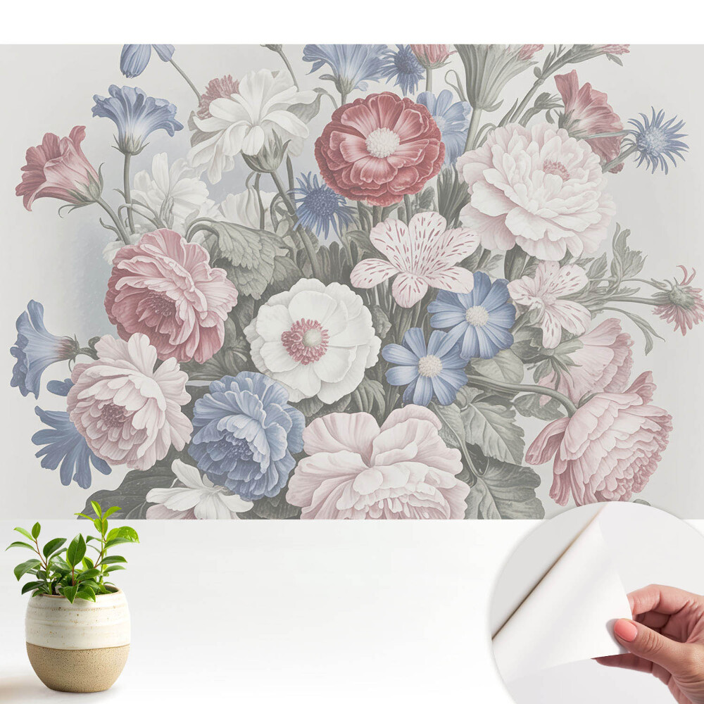 Tapeta do obyvaku Barevné květiny v klasické harmonii