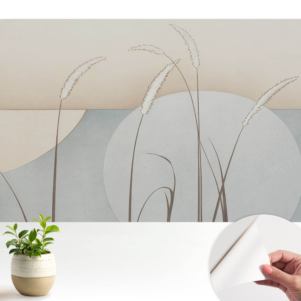 Tapeta Jemná krajina přírody s kruhy a trávami