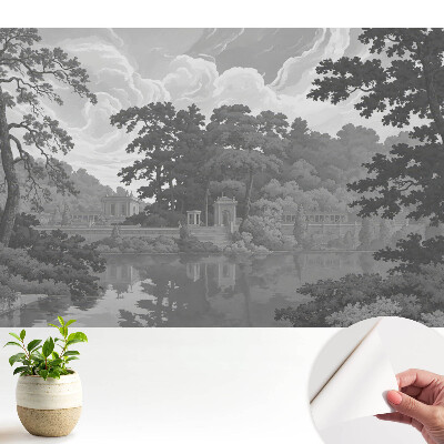 Tapeta do obyvaku Klasická krajina s jezerem a stromy