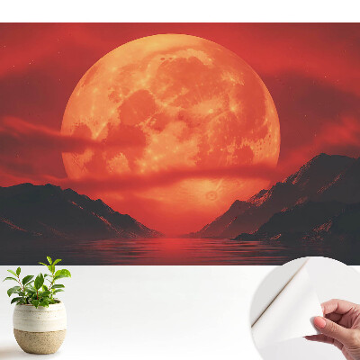 Tapeta Měsíc nad horami, syté barvy