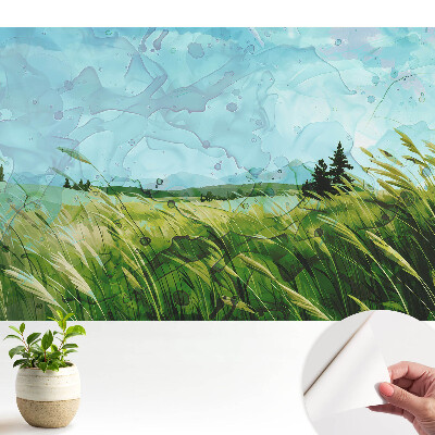 Tapeta do obyvaku Rustikální louka v akvarelu