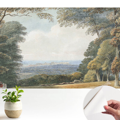 Tapeta na zeď Krajina u lesa, výhled na město