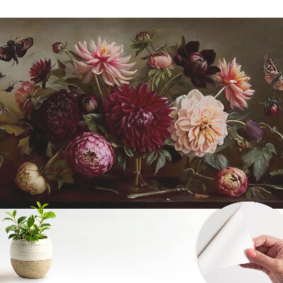 Tapeta na zeď Květiny a motýli v klasické kytici